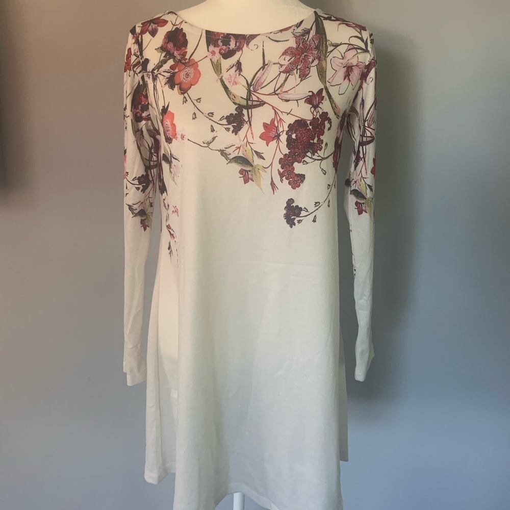 Floral cream shift dress